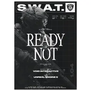 Ready or Not Printed Poster, Tactical Gaming Decor, Military Motivation, Quality Paper 8x12 to 27x40inch