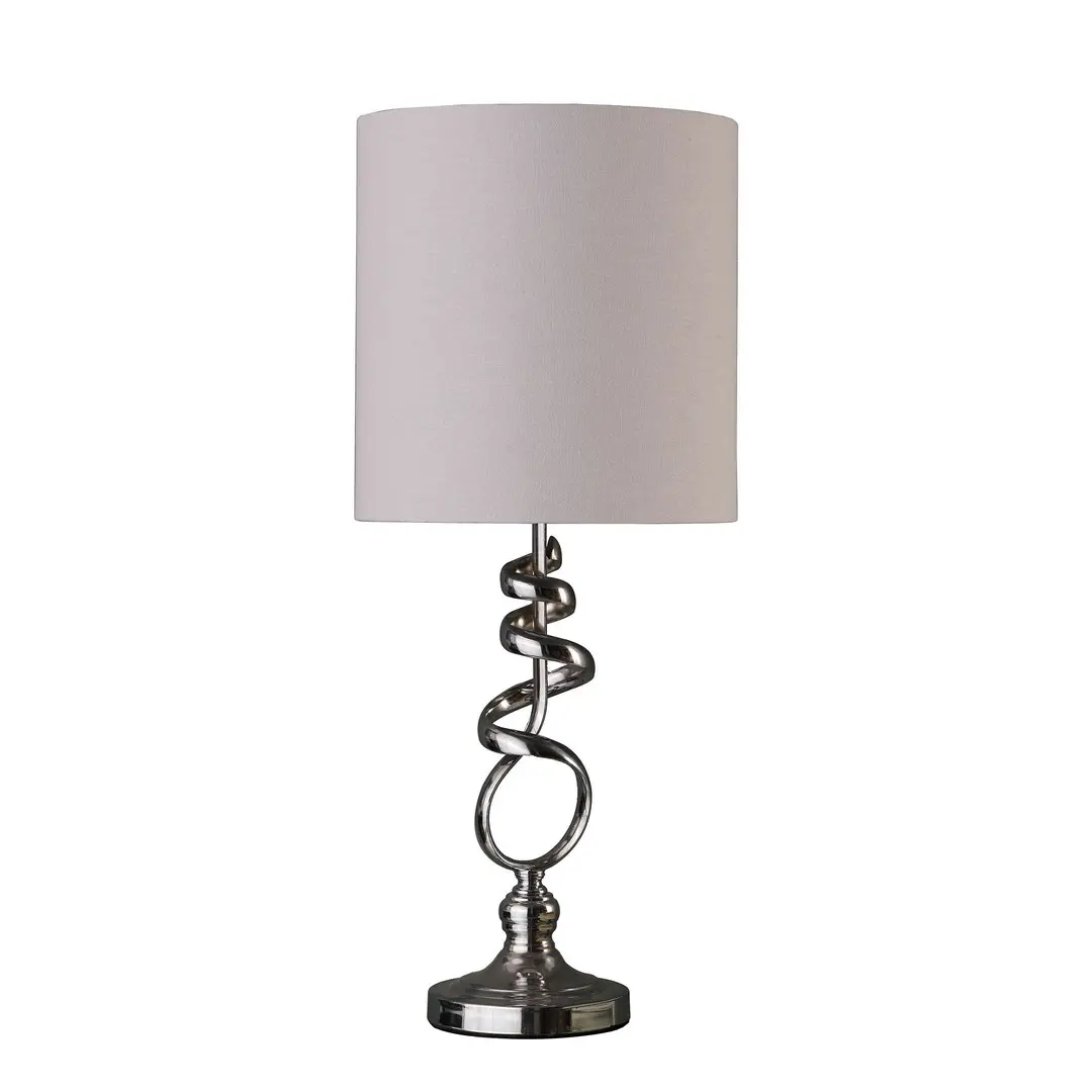 21.5-Inch Modern Brushed Chrome Silver Metal Table Lamp - B11 E26 Type A/CFL Decorative Indoor Home Improvement Lighting