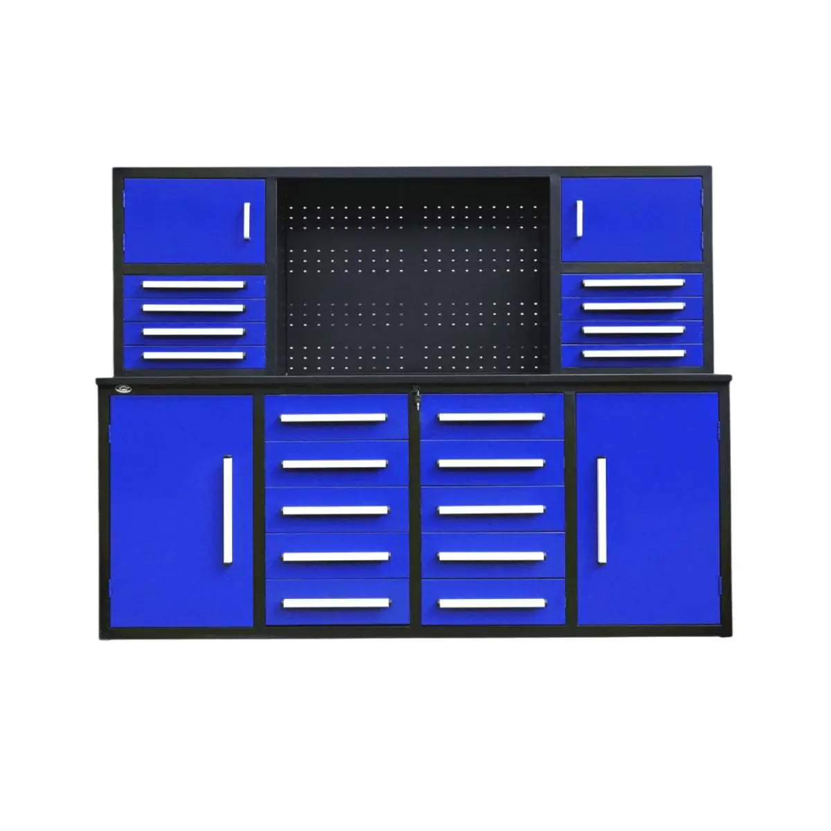 7 ft Garage Workbench Cabinet (18 Drawers & 4 Cabinets & Pegboard)