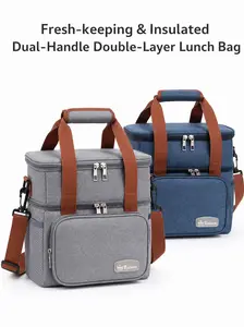Insulated Bag Portable Crossbody Design, Simple Solid Color Cooler Bag, Outdoor Picnic Lunch Box, Ice Pack Insulation Bag