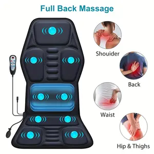 [Heated Massage Seat Cushion] Heated Massage Seat Cushion with Adjustable Lumbar Support - 7 Modes, Full Body Relief for & Office Use