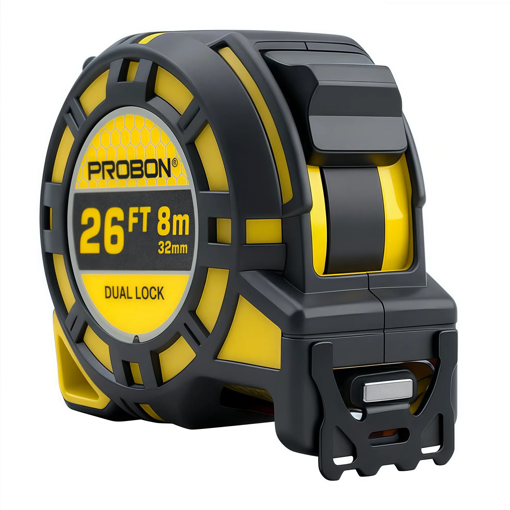 26 Feet/8 Meter Durable Tape Measure High Carbon Steel Style, Dual Lock Magnetic Hooks, Anti-Shock Double Sided Scale for Construction Workers DIY Enthusiasts Home Repair Measuring Tool Measuring Tape