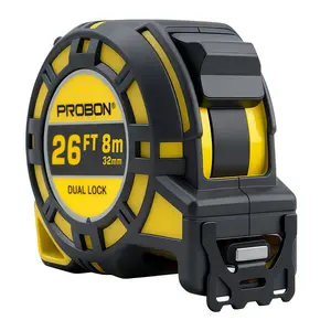 26 Feet/8 Meter Tape Measure High Carbon Steel Style, Dual Lock Magnetic Hooks, Anti-Shock Double Sided Scale for Construction Workers DIY Enthusiasts Home Repair