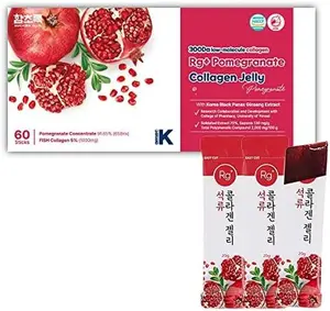 HAMCHOROK Rg+ Anti-Aging Korean-Beauty Pomegranate Collagen Jelly 20g x60 Stick with Ginseng & Vitamin C&E for Skin Hair Nail Joint Health