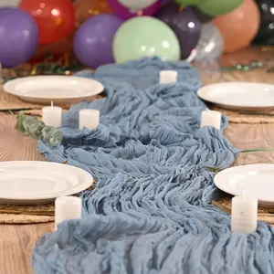 Blue Chiffon Table Runner, Bohemian Style Wedding Arch Decor, Table Setting, Available in 1 Pack/6 Packs/10 Packs