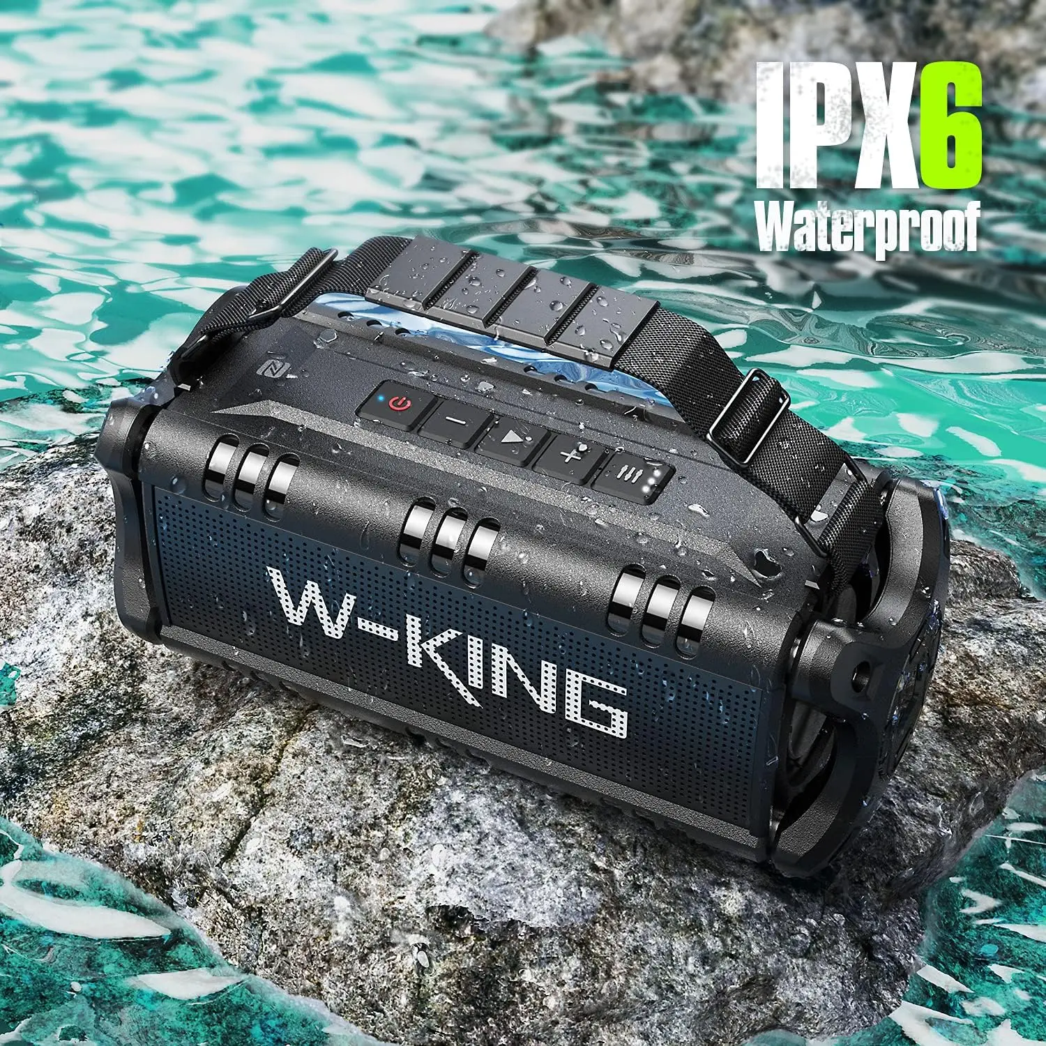 W-KING Portable Outdoor Bluetooth Speaker - 90W Max Output, 50W Subwoofer, IPX6 Water Resistance, 40H Playtime, TWS Pairing, Advanced DSP Chip, Hi-Res Audio, 0°C–40°C Operating Range, Wireless Stereo Speakers