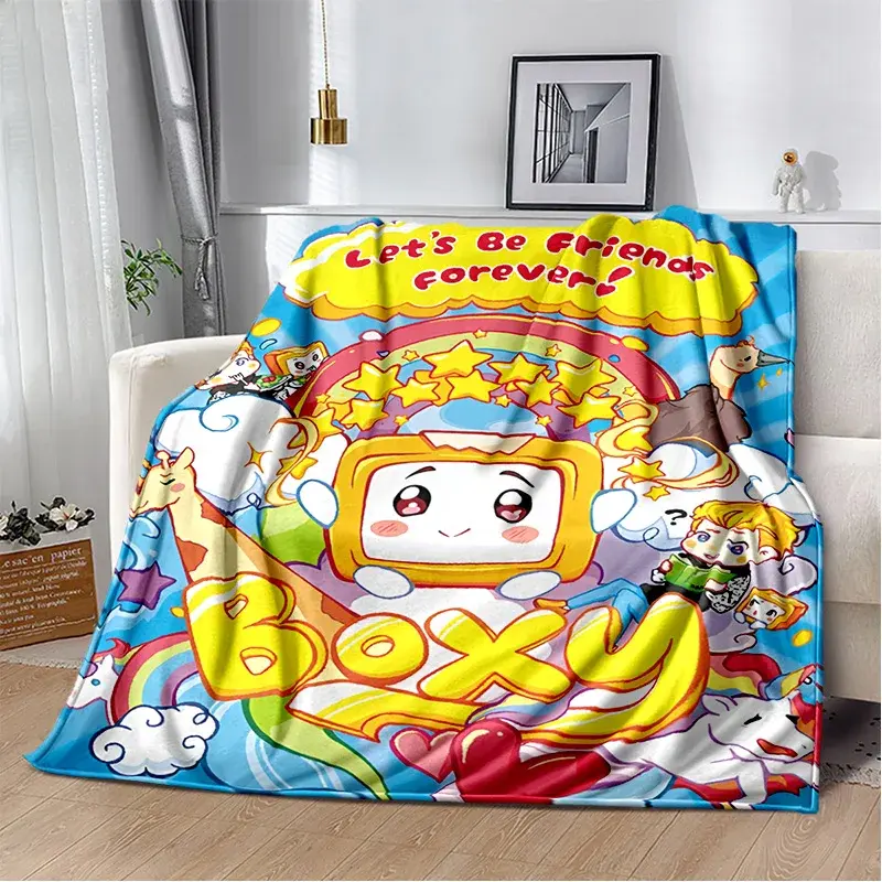 Happy Rocky And Foxy And Boxy Lankybox Soft Plush Blanket,Flannel