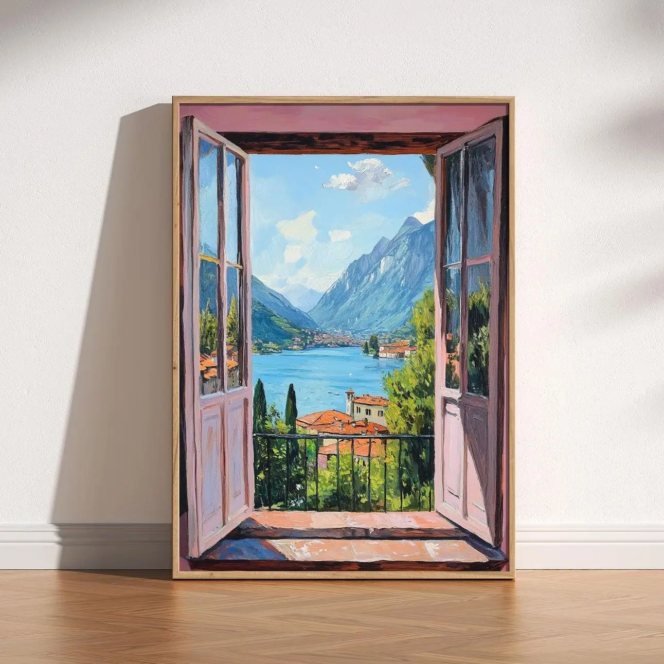 Open Window Henri Matisse Print, Henri Matisse Style Fauvism Painting, Modern Exhibition Print, Patio Doors Italy Mediterranean, Lake Como