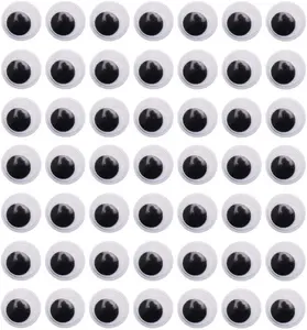 1000 count 18mm Round Wiggle  Eye Plastic Googly Eyes with Self-Adhesive for Crafts Making