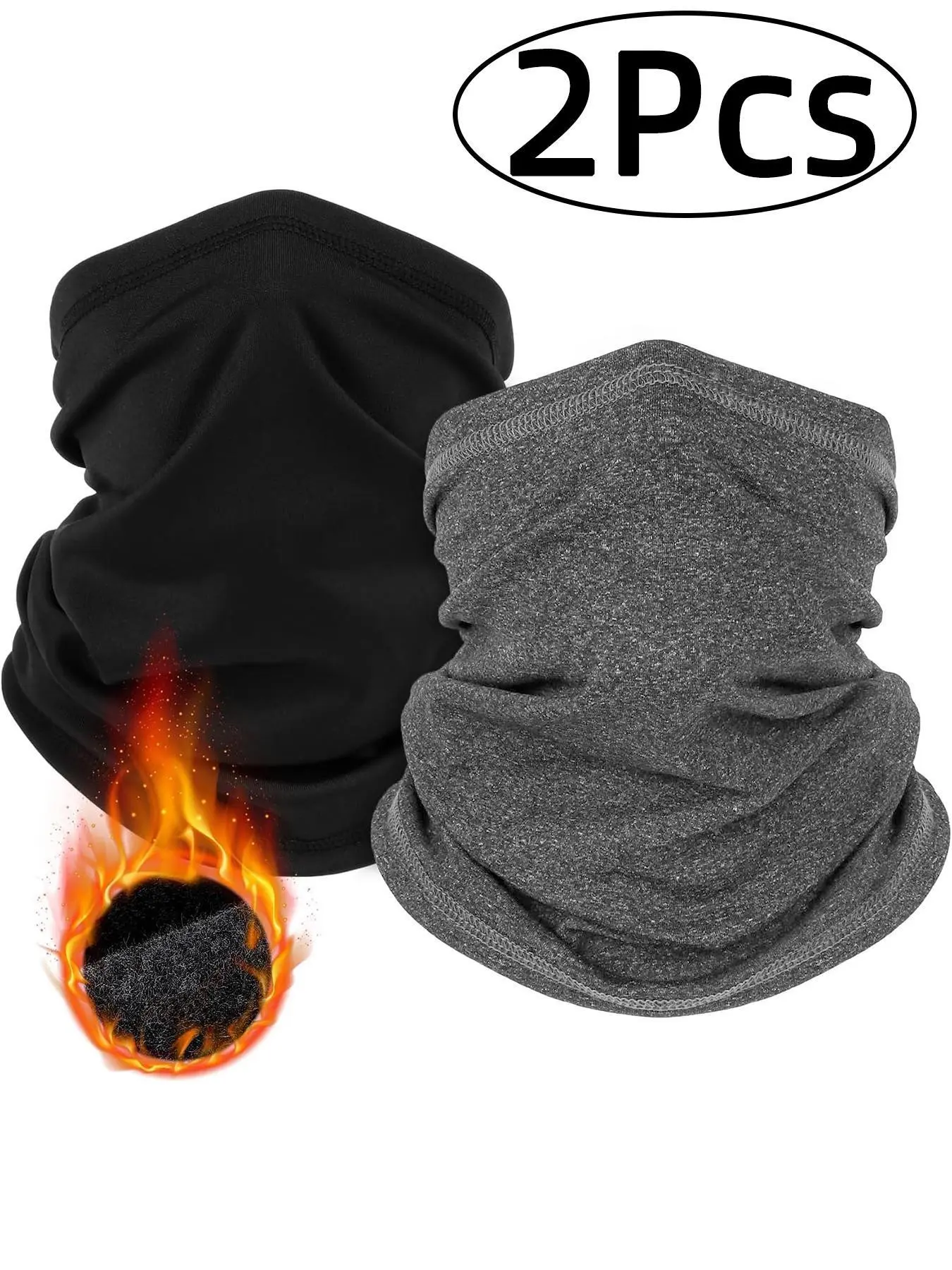 2 Pack Winter Neck Gaiter Masks Warmer for Men&Women,Windproof Face Cover, Fleece Face Mask Scarf for Cold Weather Sport Knitted Balaclava, thermal ski mask