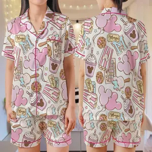 PJM SHORT Epcot Snack Loungewear Set, Snacks Pjs, Snacks Pajama Set, Magical Park Snacks Sleepwear, Magical Castle Pajamas
