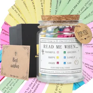 Jar with Lid, Read Me When  Verses Jar for Emotions, Inspirational Scripture Storage for  Study & Prayer, Christian Gifts for Women and Men, Birthday  for Mom Father