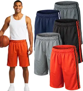 BROOKLYN VERTICAL Pack of 5 Men’s Mesh Athletic Basketball Quick Dry Shorts with Pockets for Gym, Running & Workout
