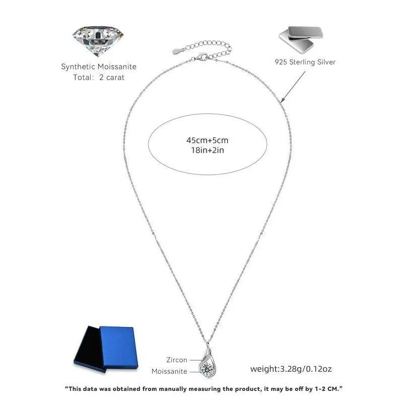 S925 Sterling Silver Synthetic Moissanite Pendant Necklace, Elegant Jewelry for Party, Daily Clothing Decor, Trendy All-match & Exquisite Jewelry for Gift, Valentine Gifts for Her S925 Sterling Silver Synthetic Moissanite Pendant Necklace, Elegant Jewelry for Party, Daily Clothing Decor, Trendy All-match & Exquisite Jewelry for Gift, Valentine Gifts for Her