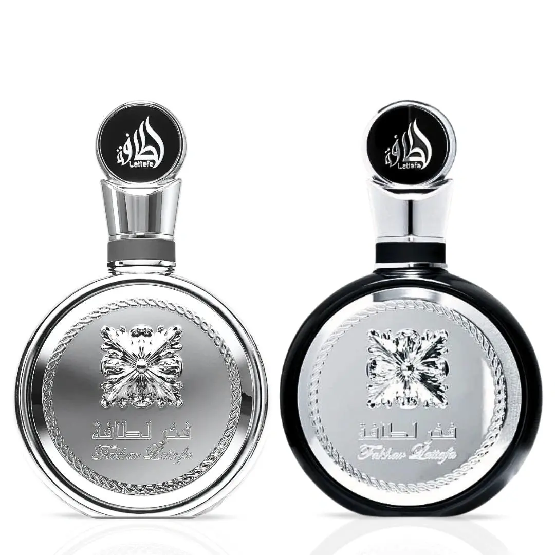 Fakhar Platin & Fakhar For Men Eau de Parfum Sprays 100ml (3.4 oz) by Lattafa (Bundle)