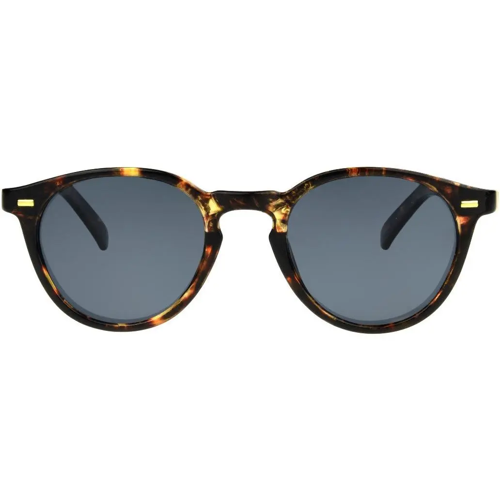 Foster Grant Easton Polarized Women's Sunglasses, Round Glossy Tortoiseshell Statement Frame, UVA/UVB Safe Hard Coated Lenses, Vintage Keyhole, Active Sunwear, Increases Contrast, Stylish Accessories for Sport & Daily Wear