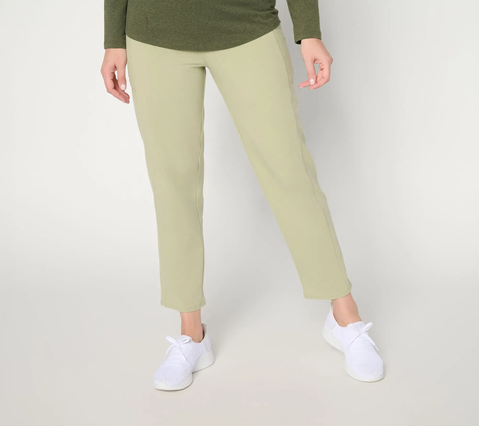 Denim & Co. Active Regular Duo Stretch Straight Leg Ankle Pants