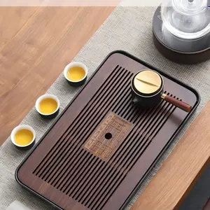 Premium Bamboo Kung Fu Tea Tray Set with Drainage System, High-Quality Bamboo Material, Ideal for Tea Lovers, Perfect Gift Idea