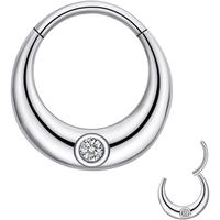 2pcs_16G 8mm_Silver_CZ Chunky