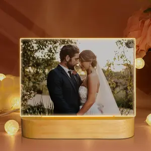 Light up Photo Frame Personalized Gifts for Girlfriend Women Wife Her, 4x6 Inch LED Picture Frame for Couple Boyfriend Him, Customized Anniversary Birthday Valentines Day Gift