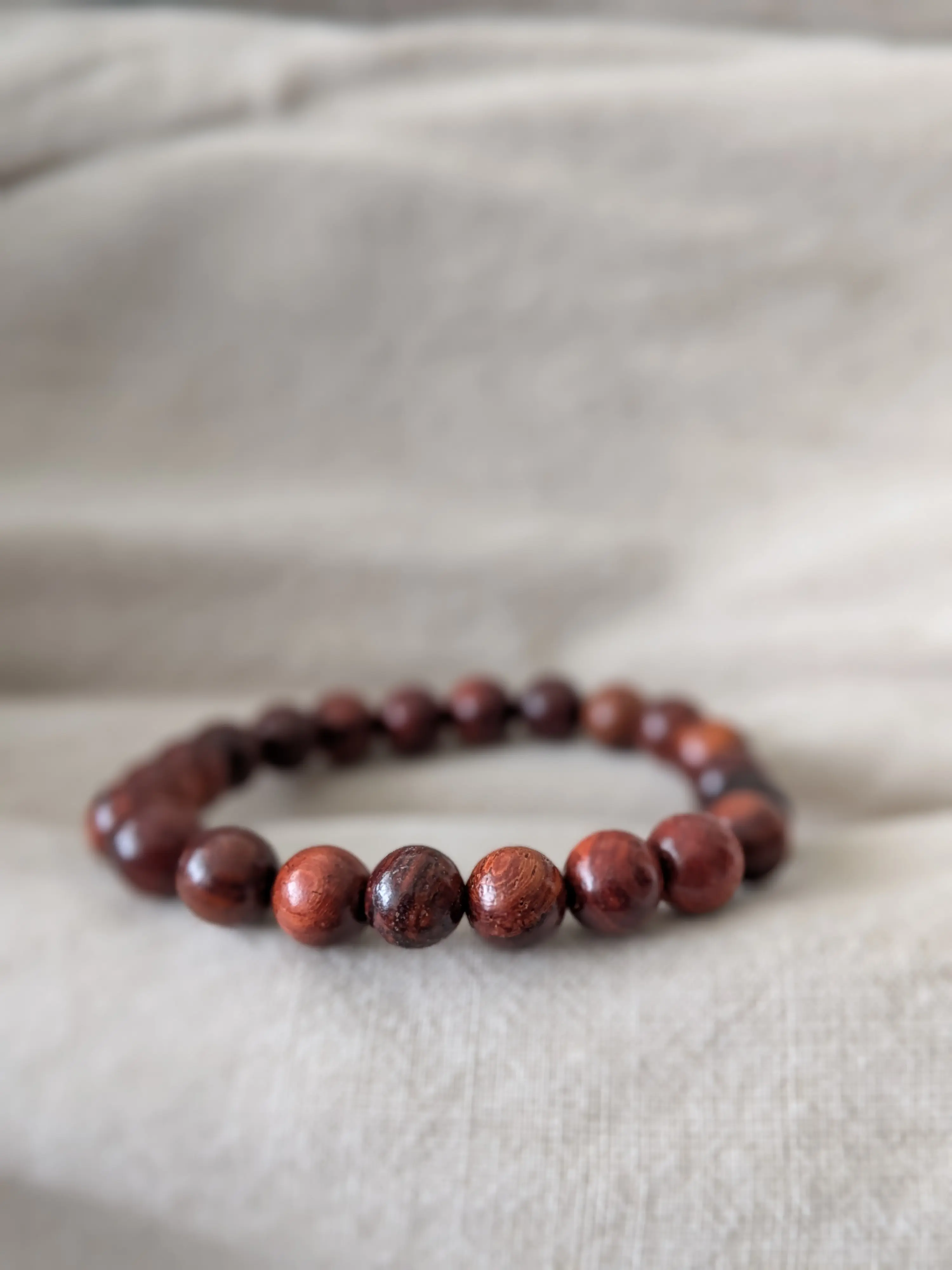 RELATIONSHIPS Apricot 18cm/8mm Buddhist Prayer Wood Bead Mala Wrist Sacred Energy for Relationships Unisex Heart-Centered Handcrafted in Thai Mountains