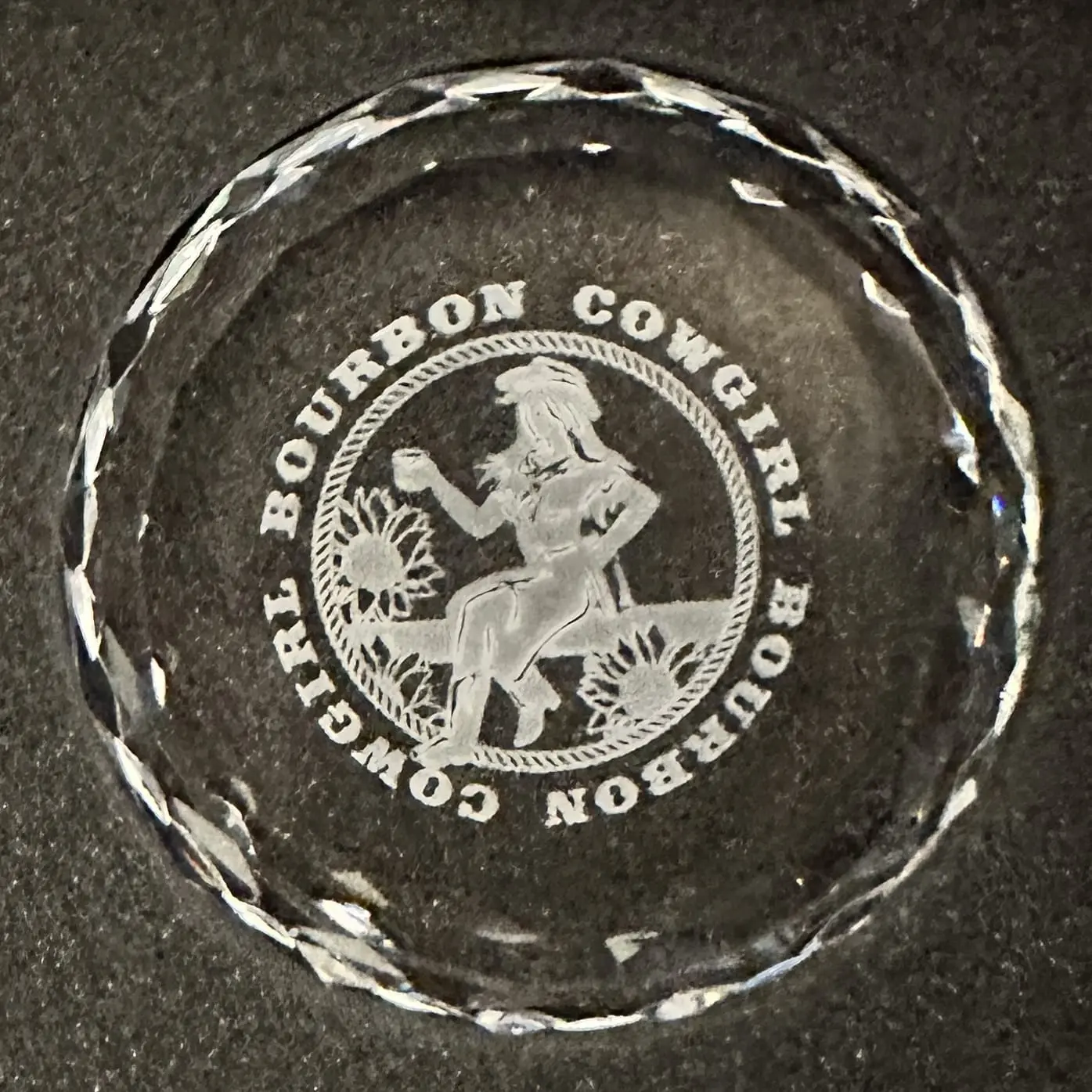 Bourbon Cowgirl Crystal Paperweight