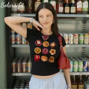 Vintage Baby Tee, Y2K Graphic Baby Tee, Retro Icon Shirt, Trendy Fitted Crop Top