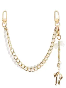 Dmk Pearl Chain and Pendant, Fashionable Bag Extender, Butterfly Knot Keychain, Multi-Functional Jewelry, Perfect for Bags and Jeans, Bag Chains