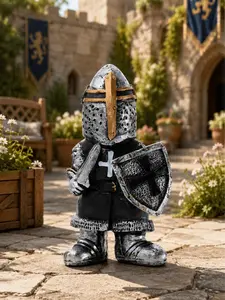The Armored Kingdom Widowmaker Knight Resin Collectible Statue - 5.9in Hand-Painted Medieval Warrior Figurine with Battle Armor, Shield, Sword, Anti-UV Coat, Protector, Ideal for Collectors, Home Decor Display