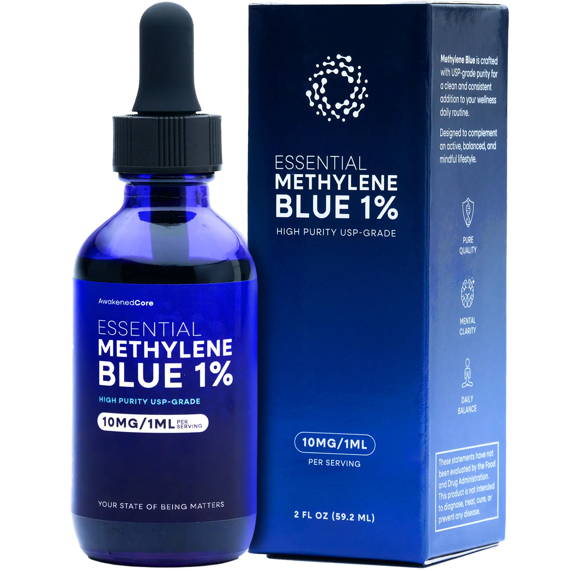 Methylene Blue 1% Liquid Drops | 2 oz Precision Dropper | Lab-Tested