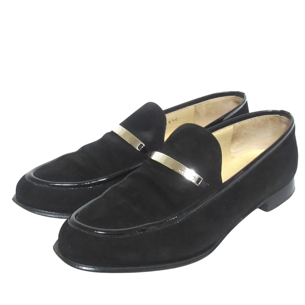 Pre-owned GUCCI Suede Small Leather Goods Loafers