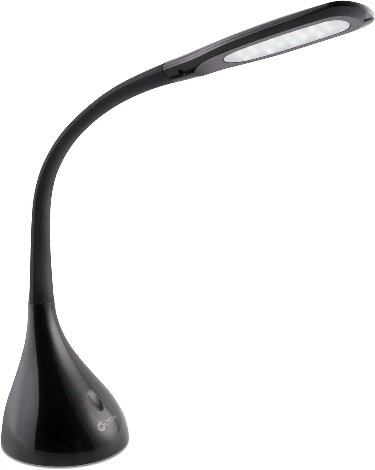 Modern Sleek Creative Curves LED Desk Lamp - Adjustable Neck, 4 Dimmable Brightness, Touch Control Energy-Efficient Natural Daylight LEDs for Sewing, Crafting, Home Office Desks, Desk Lamps, Rubberized
