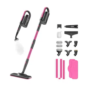 Schenley 19-in-1 Steam Mop Dual-Rod Design with Detachable Handheld Steamer for Walls, Grouts, Hard Floors, Tiles, includes Multi-purpose Accessories, Washable Microfiber Pads and Disposable Pads