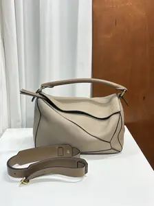 Pre-owned Loewe Leather Crossbody Bags Calfskin Puzzle Bag Medium Sand