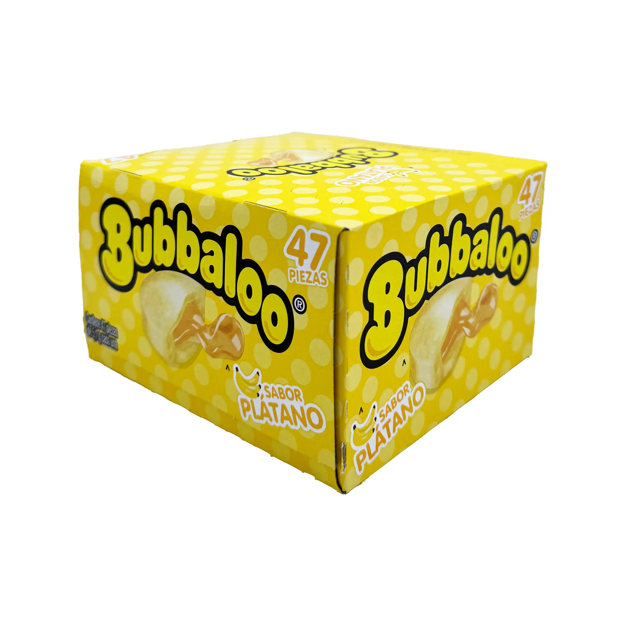 Bubbaloo Sabor Platano Banana Flavored Gum 47 Pieces Mexican Candy Dulces Mexicanos Sweet Chewy Snack Bonbon Sugar Candies Juicy