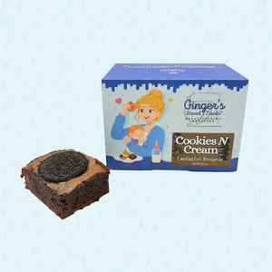 Cookies N' Cream Lactation Brownies 6 Individually Sealed Brewer's Yeast & Flaxseed for Breastfeeding Moms Delicious Supportive Snack US