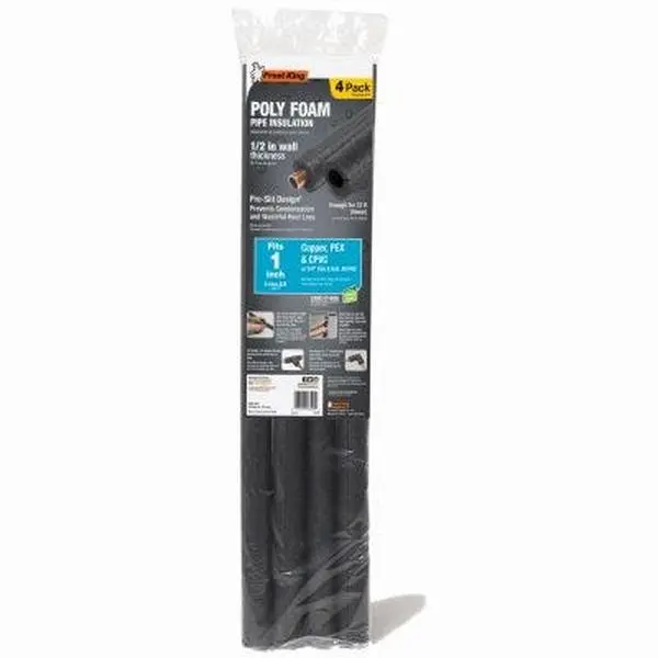212 MAIN Tubular Pipe Foam Insulation, 3 ft Pre-Slitted, Pack of 4, Fits Pipes, Tubular Shape