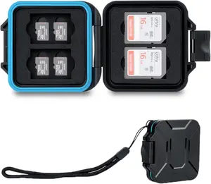 12 Slots Portable SD  SD Memory Card Case, Water-Resistant and Anti-Shock SD MSD TF Card Holder Storage Organizer for 8  SD Card & 4 SD/SDHC/SDXC Card with EVA  Interior