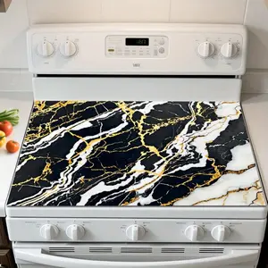 1 scratch resistant and anti slip kitchen countertop protection pad - heat-resistant up to 500 ° F/260 ° C, easy to clean surface, suitable for electric stoves, ovens, coffee machines, stoves - modern and golden marble like countertops