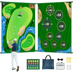 Golf Chipping  Mat, Double Sided Golf Hitting Mat,6x5 FT Golf Practice Mat Outdoor Indoor Golf  for Adults,Score Sticky Playing Golf Balls for  Backyard Garage (No Club)