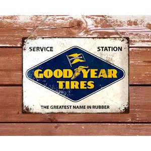 Goodyear Tires Metal Sign: Vintage Garage Art Decor