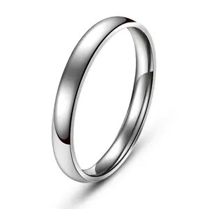 RING4U - Wide 3mm Light version SILVER color rings  Stainless Steel women jewelry finger ring   lots