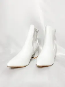 Pure At Heart White Pointed Toe Ankle Booties