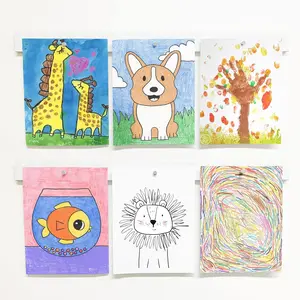 Picture Hanging System - Display Children Kid's Artwork Frame - 28" Magnetic Bar (Set of 2) White