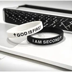 God Above All Bracelets Set, Inspirational Christian Jewelry Gift, 2 Piece Motivational Religious Accessories for True Presents