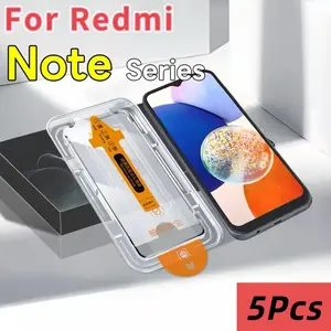 Redmi Note Series HD Screen Protector Film, Tempered Glass 5 Pack, No Bubbles, No Dust, 9h Hardness, Phone Protection