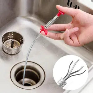Flexible Grabber Claw Pick Up Reacher Tool With 4 Claws Bendable Hose Pickup Reaching Assist Tool for Litter Pick, Home Sink, Drains, Toilet (78.74inch)
