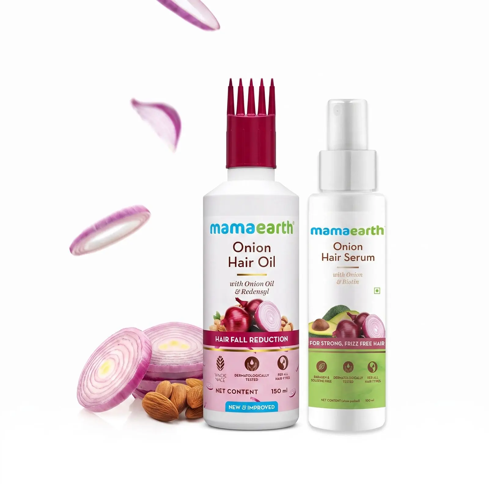 Mamaearth Onion Hair Care Duo | Onion Hair Oil & Hair Serum | Stronger, Healthier Hair
