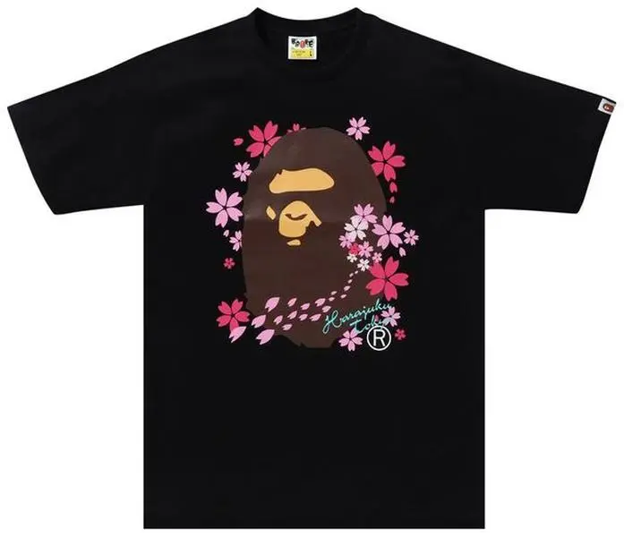 Bape Sakura Ape Head Tee Black - XL, XXL