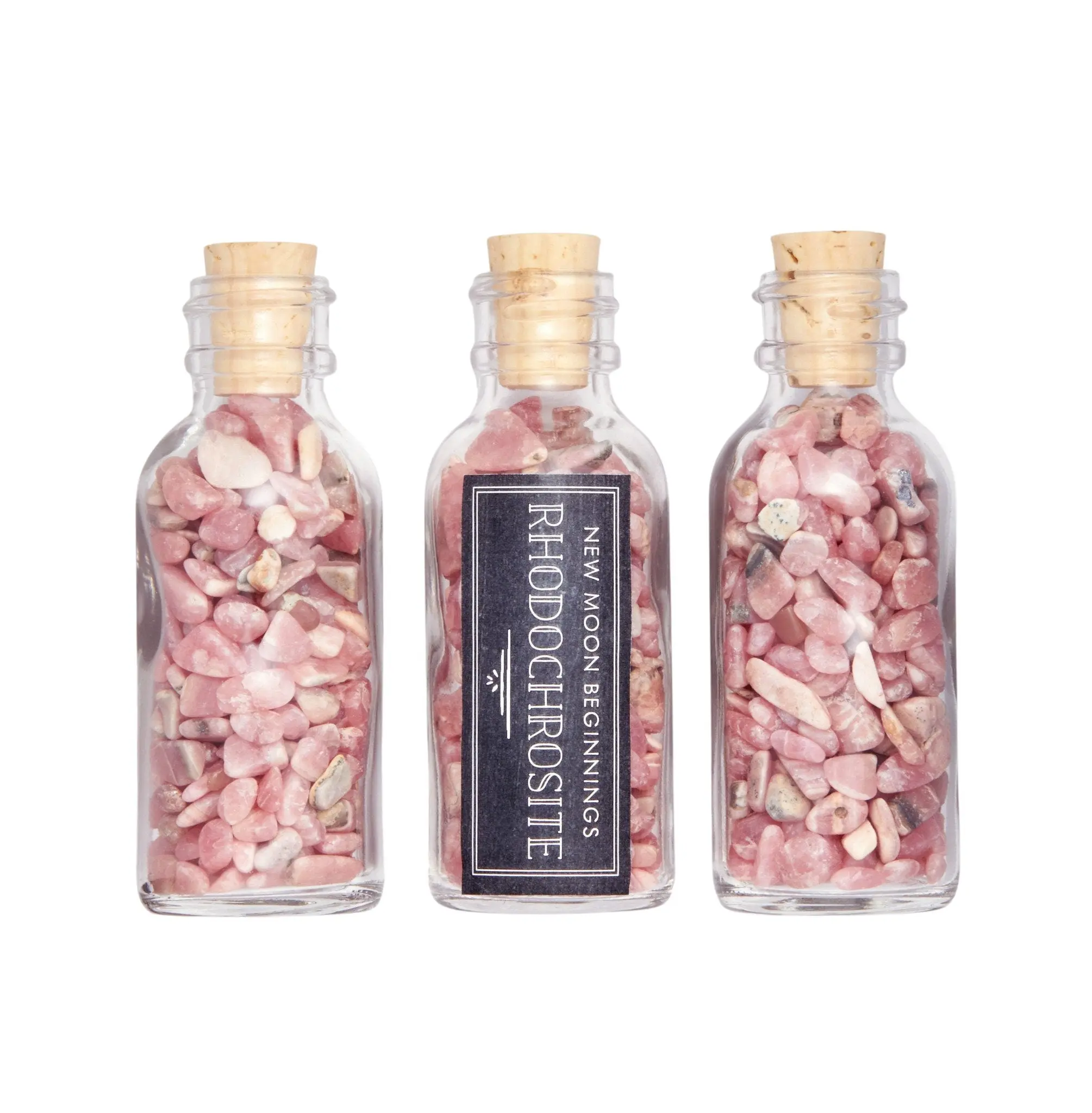 Rhodochrosite Gem Bottle - Polished Chips of Rhodochrosite Crystals